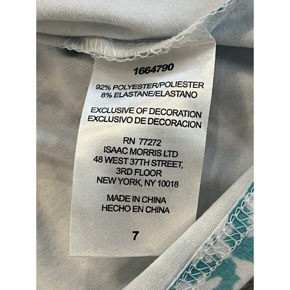 Tommy Bahama Dress Girls Size 7 Sleeveless Blue Spring Summer Dress Tropical - Picture 6 of 7